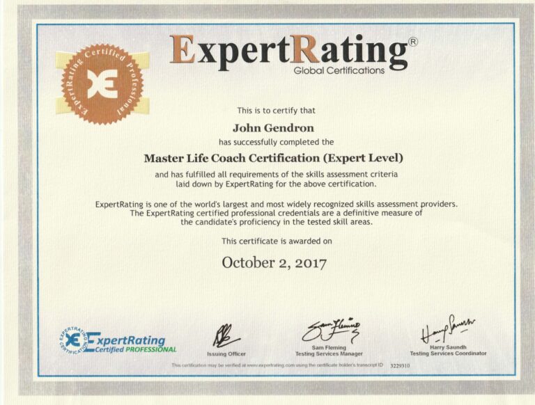 Master Life Coach Certificate 2017